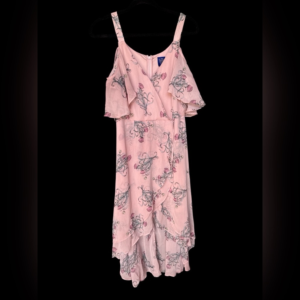 Disney Beauty and the Beast Pink Floral High Low Dress